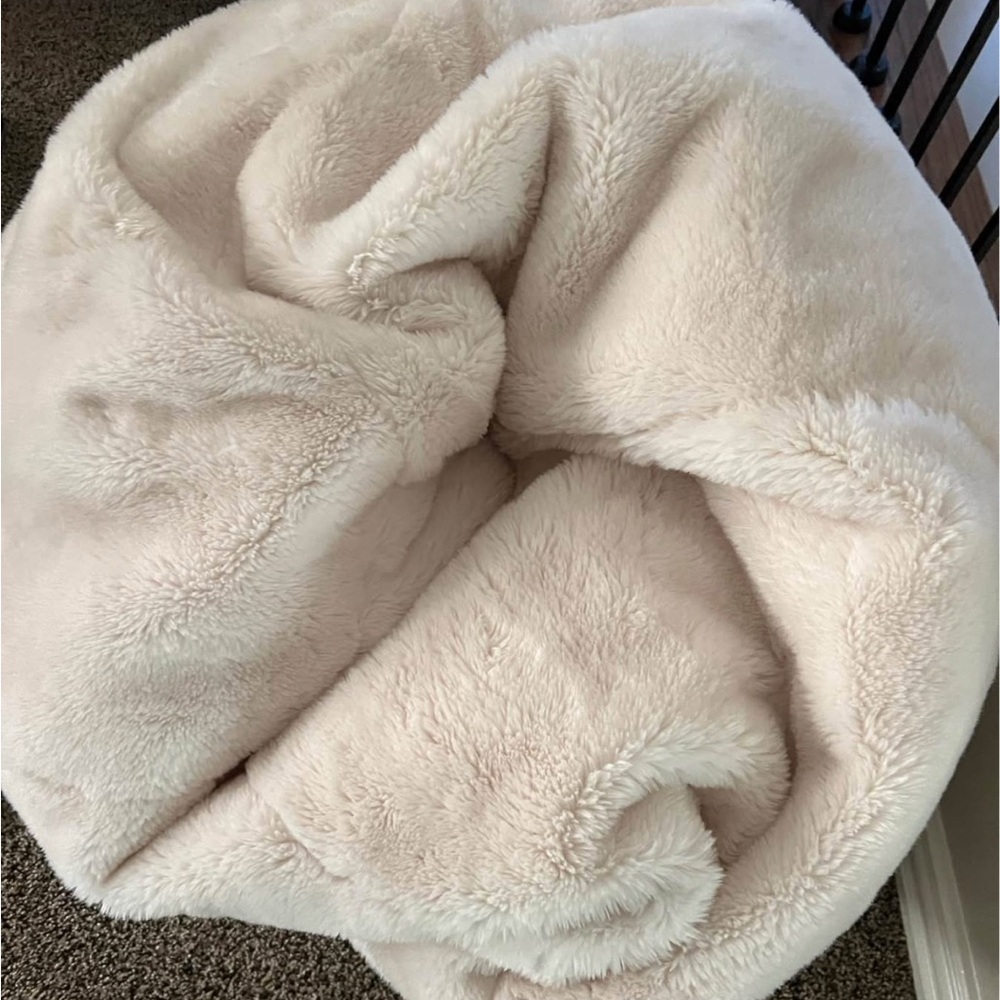 Pottery Barn faux fur ivory Bean Bag COVER medium